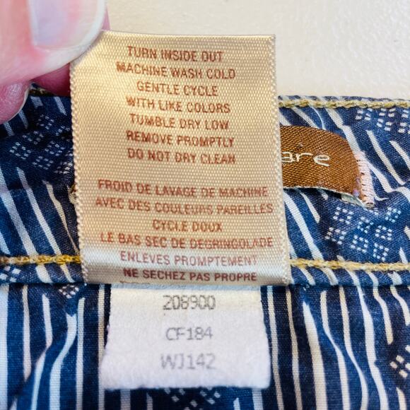 Paige Canyon Medium Dark Blue Wash Flare Leg Low Rise Denim Jeans W28 - Picture 9 of 14